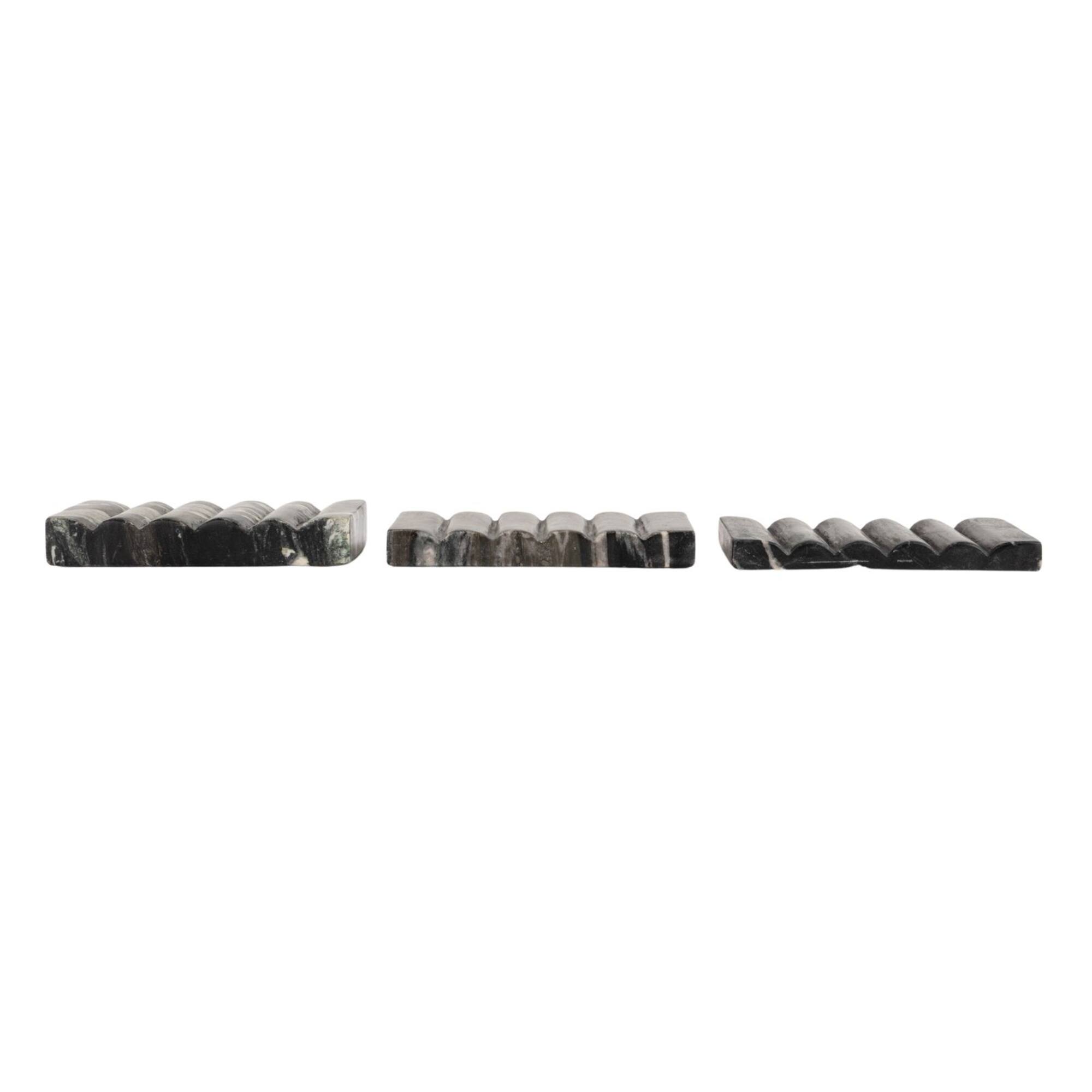 Hello Honey® 5.25" Black & Beige Mélange Marble Soap Dish